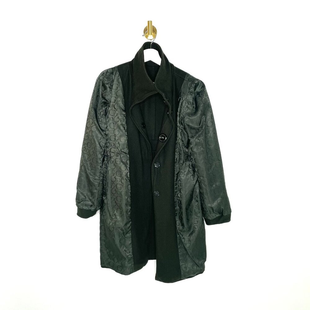 Coat | Guess Princess Wool Peacoat Hunter Green | Feminine Classic Old Money | M - Picture 13 of 16
